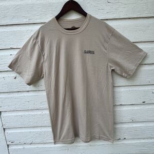 CAMPMOR Classic Logo Screenprinted Athletic Fit Crewneck Hiking Tee, Tan- Size M